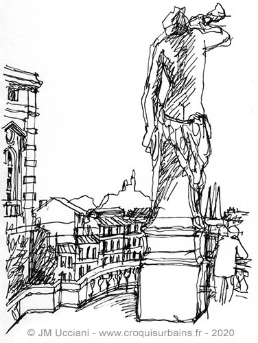 Les statues du Palais Longchamp à Marseille