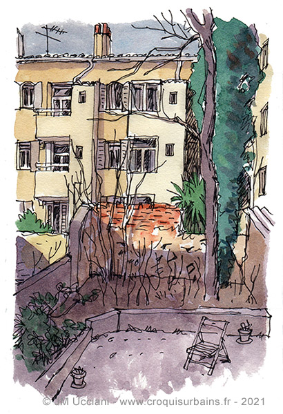 Jardin intérieur dans le centre ville à Marseille