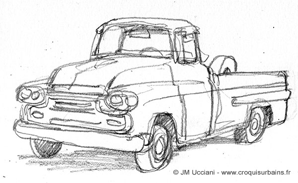 Camion et voiture US des années 50