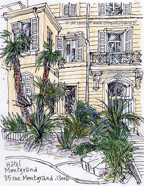 Le jardin de l'Hôtel Montgrand à Marseille