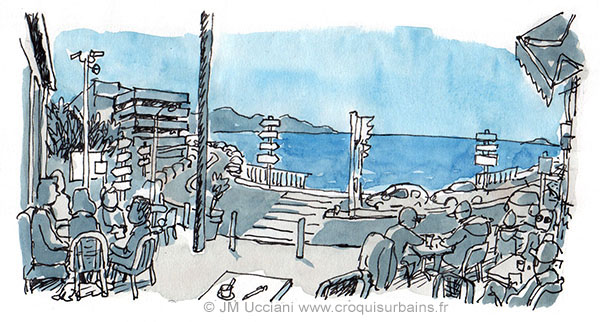 Terrasse en bord de mer à Marseille