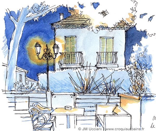 La nuit dans le village de Mollégès