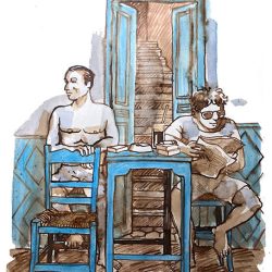 Deux grecs au café